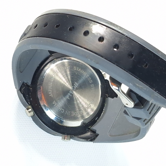 Men's Black Silicone Rubber Quartz Chronograph Wrist Watch, New Battery - Picture 5 of 6